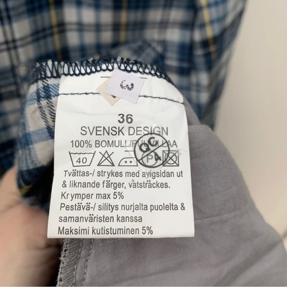 Tutti Frutti Ladies Size EU 36 UK 8 Shirt Dress Blue Plaid Pearl Snap Western - Picture 5 of 11